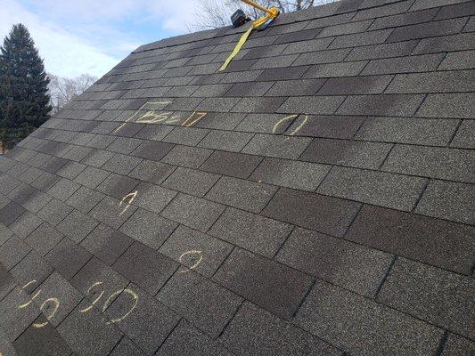 Roof inspection on 12/12 pitch roof