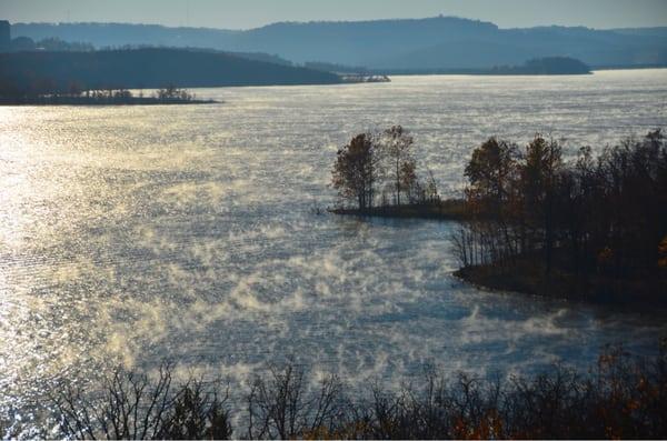 Fog on Table Rock Lake at Rock Lane Resort!