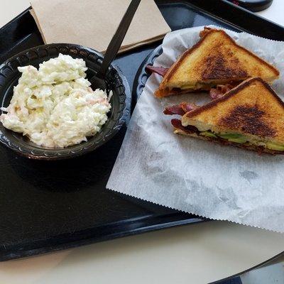 Decent food at the OrthoIndy Cafe.  Daily specials at very affordable prices.  I had Grilled Cheese with bacon and avocado, side of slaw