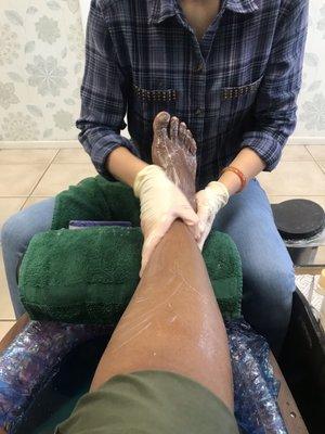 Enjoying my pedicure