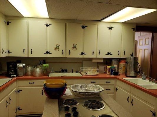 Many refreshments prepared in this church kitchen.