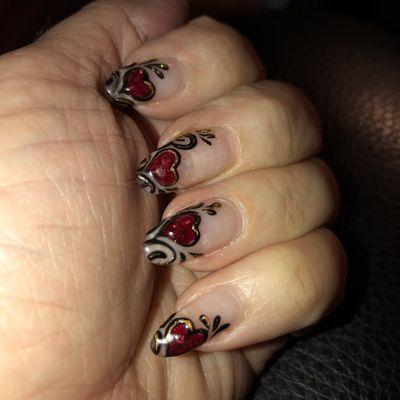 My Valentine's nails - so lovely!