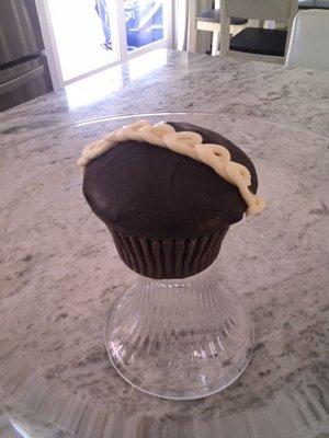 Luscious chocolate ganache cupcake.  Yum!