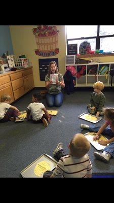 Ms. Jenifer leading a storytime