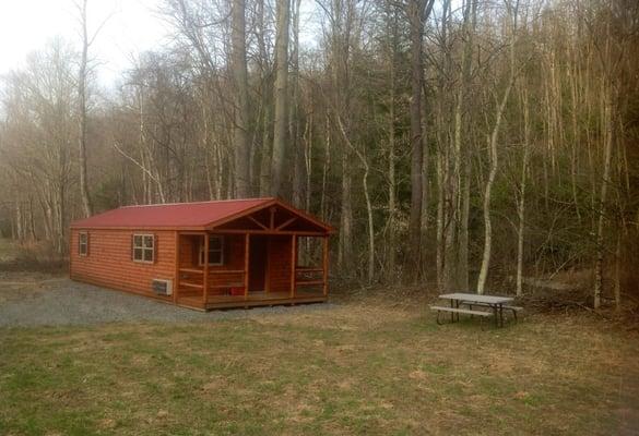 Cabin 2 is almost complete, Clover Run Creek runs beside it look real close at photo beyond the p/n table and you will see it.