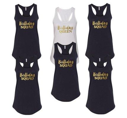 Custom birthday tanks