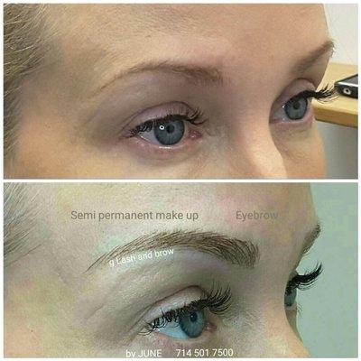 Semi permanent make up(Microblading) before and after G Lash and Brow