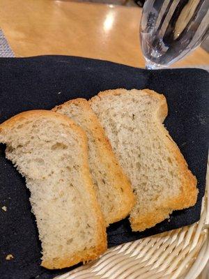 Complimentary delicious rosemary bread