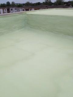 Foam roof before silicone coating.