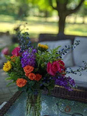 A bouquet I bought from Swaby's. Vase was included for $75.