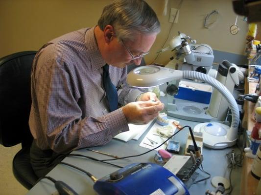 Dr. Kaylakie working in our on site lab