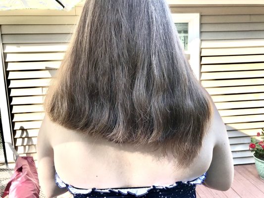 My daughter went in for a trim and this is what that woman did to her hair. The worst hair cut I ever seen in my life. DO NOT GO HERE!!!