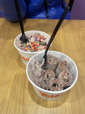 Birthday Cake Frozen Yogurt and Cookie & Cream Frozen Yogurt