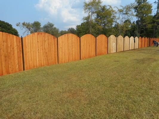 Ask about staining! We are half way done with this fence.