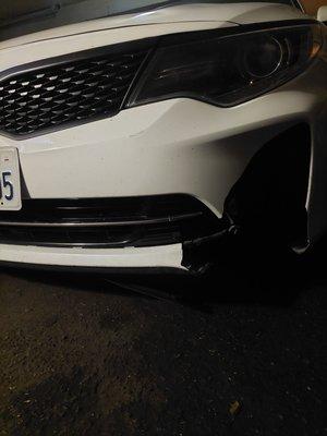 Broken bumper