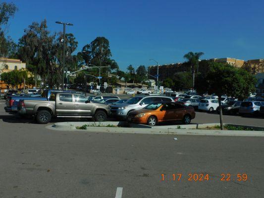 Sharing the parking lot with the street parking its very hard and the cars being broken into by people.