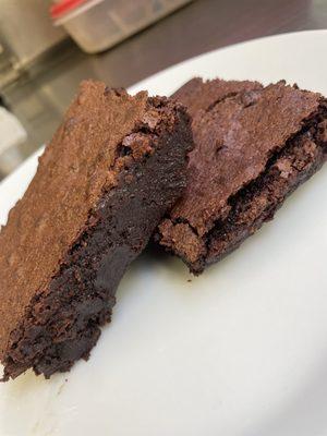 Dark chocolate brownie.