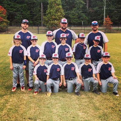 Columbia County Crush 9U Travel Baseball Team wearing uniforms made by Painted Moose Graphics!