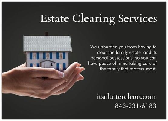 We offer extensive estate clearing services, helping people sort through years of occupancy by a loved one.