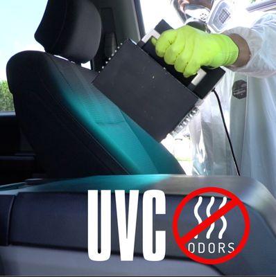 UVC light disinfects & deodorizes cars