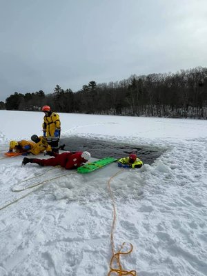 Surface Ice Rescue training.