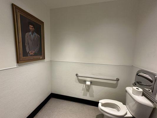 Kramer keeping an eye on you in the loo