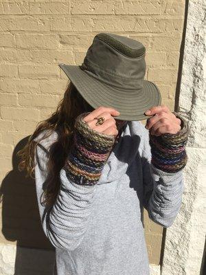 Tilley hat. KUHL top. Sherpa hand warmers. Lori = model ;-0