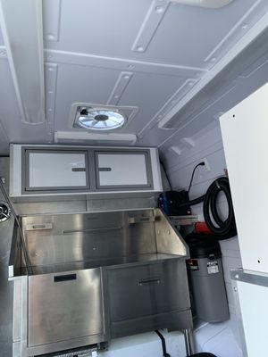 A look inside the mobile grooming van. Huge tub for pets of all sizes.