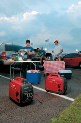 We sell Honda Generators, great for Tailgating or camping or backup power.