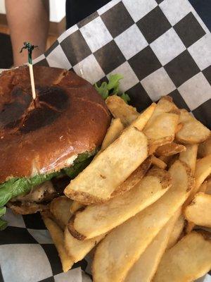 Burger and fries