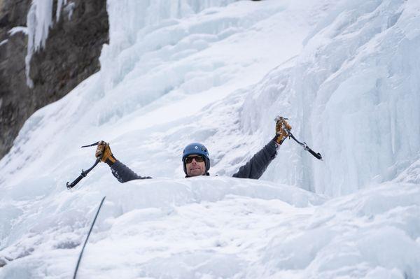 Topping Out Ice Climbing!