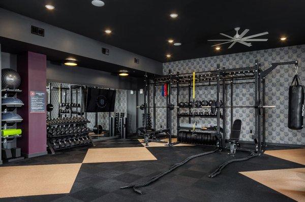 Fully equipped fitness center with ample equipment