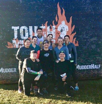 Early morning group getting ready to tackle the Tough Mudder!!