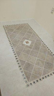 Decorative tile mudroom