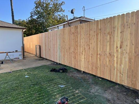 New custom wood fence installed in El Sereno. Still needs stain.