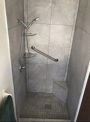 Medium size walk in shower renovation