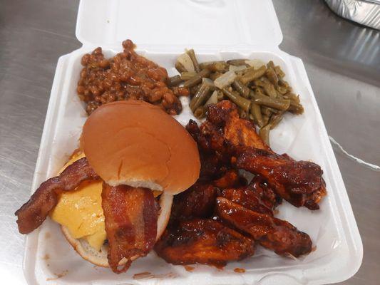 Burger and wings combo