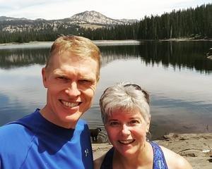 My wife, Lisa, and me hiking near McCall