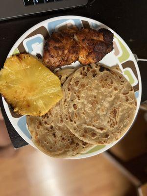 Parata,grilledchicken ,grill pineapple