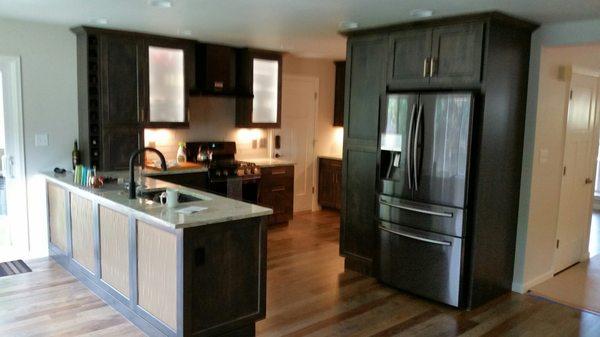 Custom kitchen cabinet/ molding installation.