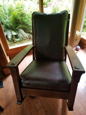 Had our Limbert rocker re-upholstered in leather. Super happy with the result!