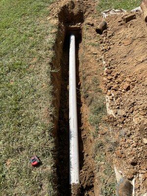 New PVC sewer main