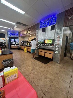 Coffee and soda station. Nice and clean.