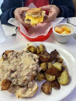 Biscuit with Canadian Bacon and Chicken Biscuit