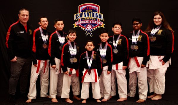 8 of our students won 16 national championship medals in Chicago. They're seen here wearing Stelair customized team jackets.