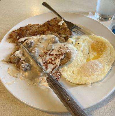 Chicken Fried Steak and Eggs