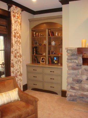 Custom Built-Im Cabinetry and Drapery