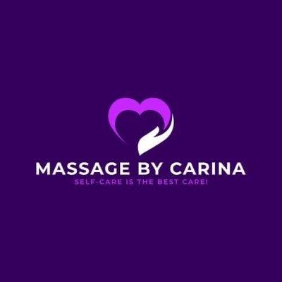 Massage by Carina sign.