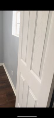 Door without cutout for knob