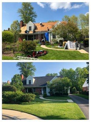 GAF Timberline Charcoal shingles installed on the house.